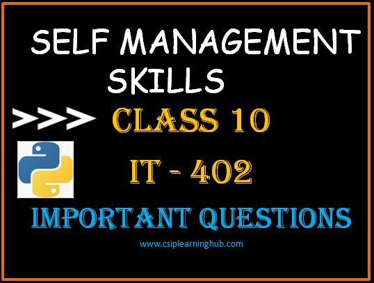 Self Management Skills Class 10