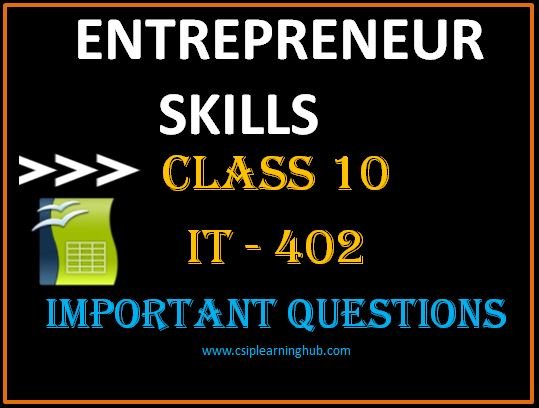 Entrepreneur Skills Class 10