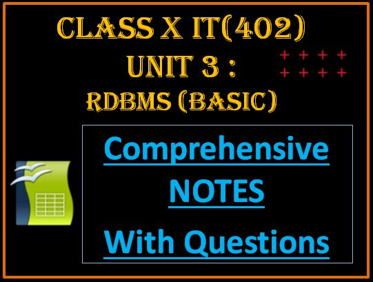 Updated Unit 3 Database Management System Class 10 Notes IT 402 ...